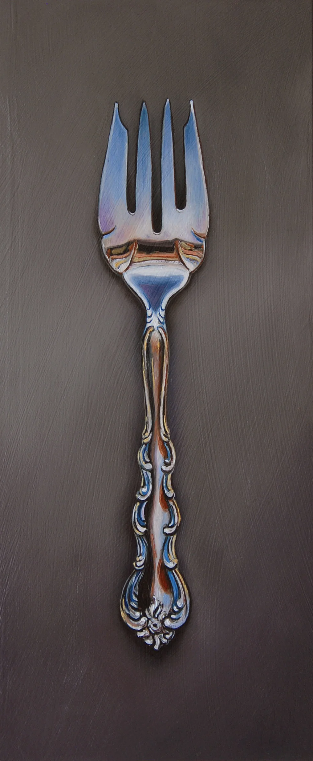 Silver Fork #48, The Pedagogue Oil on panel, 2016. 12x5"