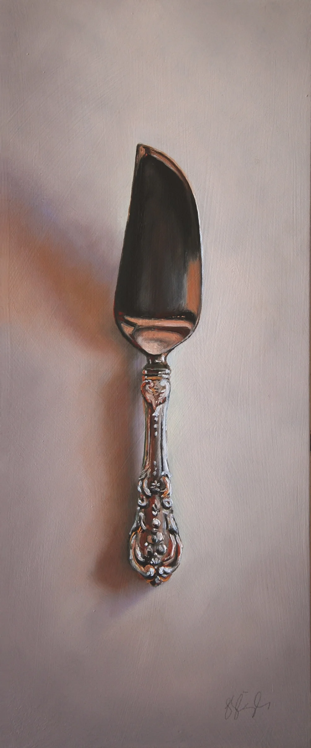 Silver Server #5, The First Oil on panel, 2015. 12x5" Private collection
