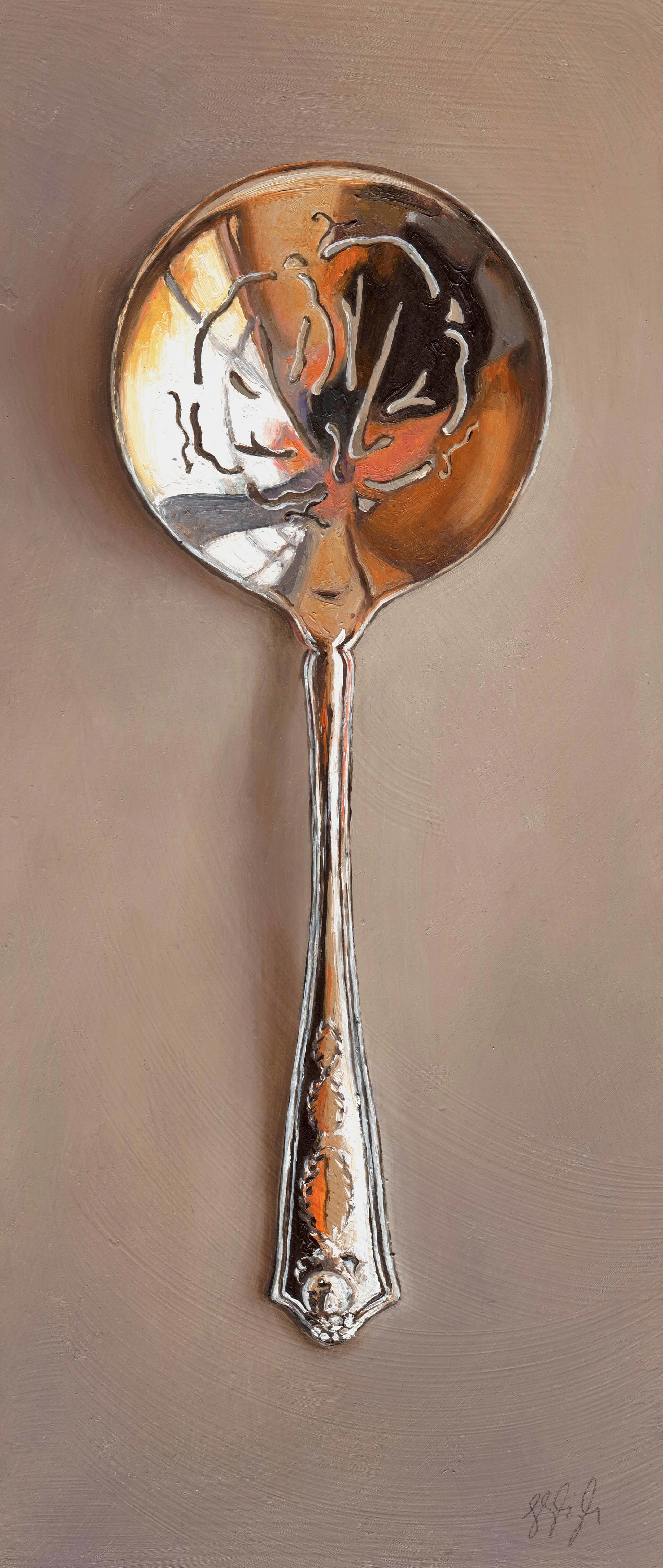 Silver Spoon #32, The Utopian Oil on panel, 2014. 12x5" Private collection