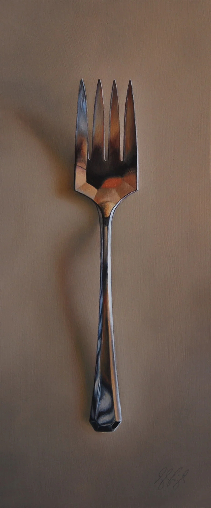 Silver Fork #53, The Only Child Oil on panel, 2018. 12x5” Available at George Billis Gallery, New York
