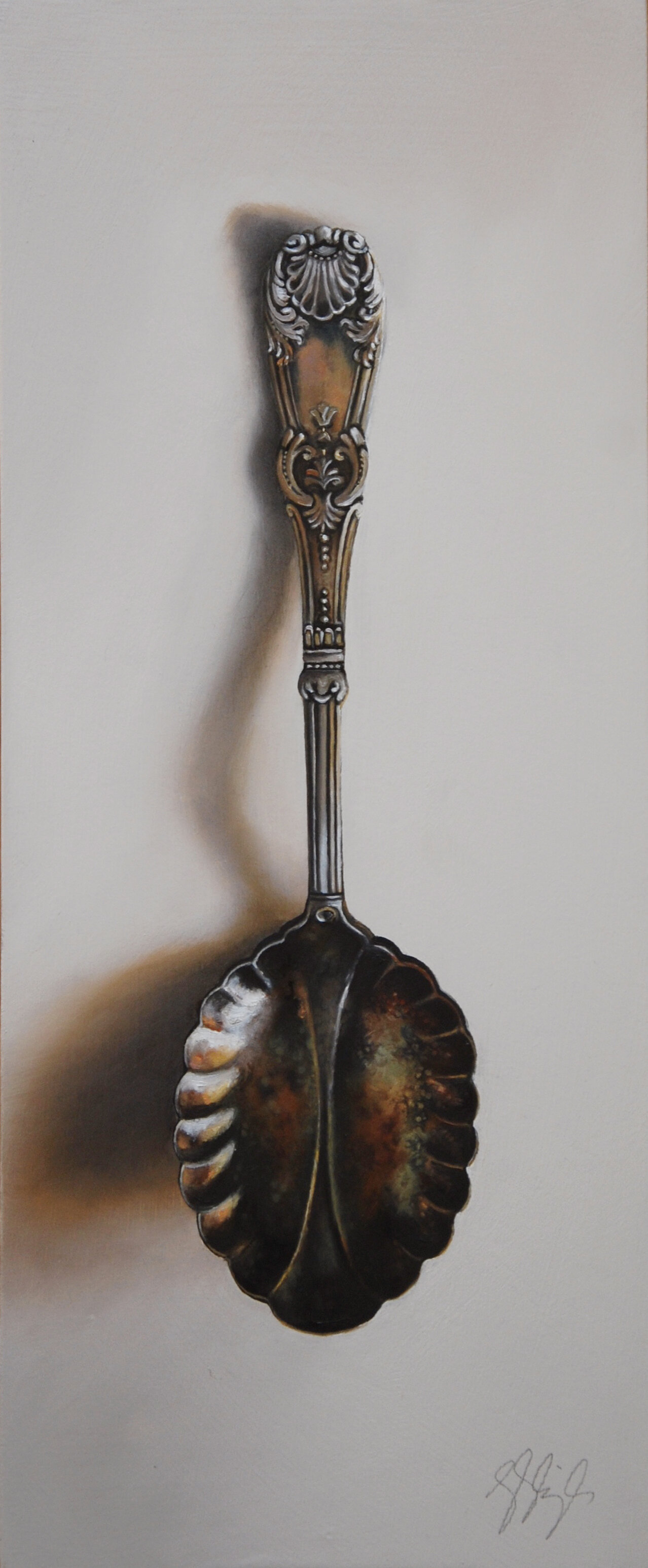   Silver Spoon #172, The Revenant  Oil on panel, 2020. 12x5” 