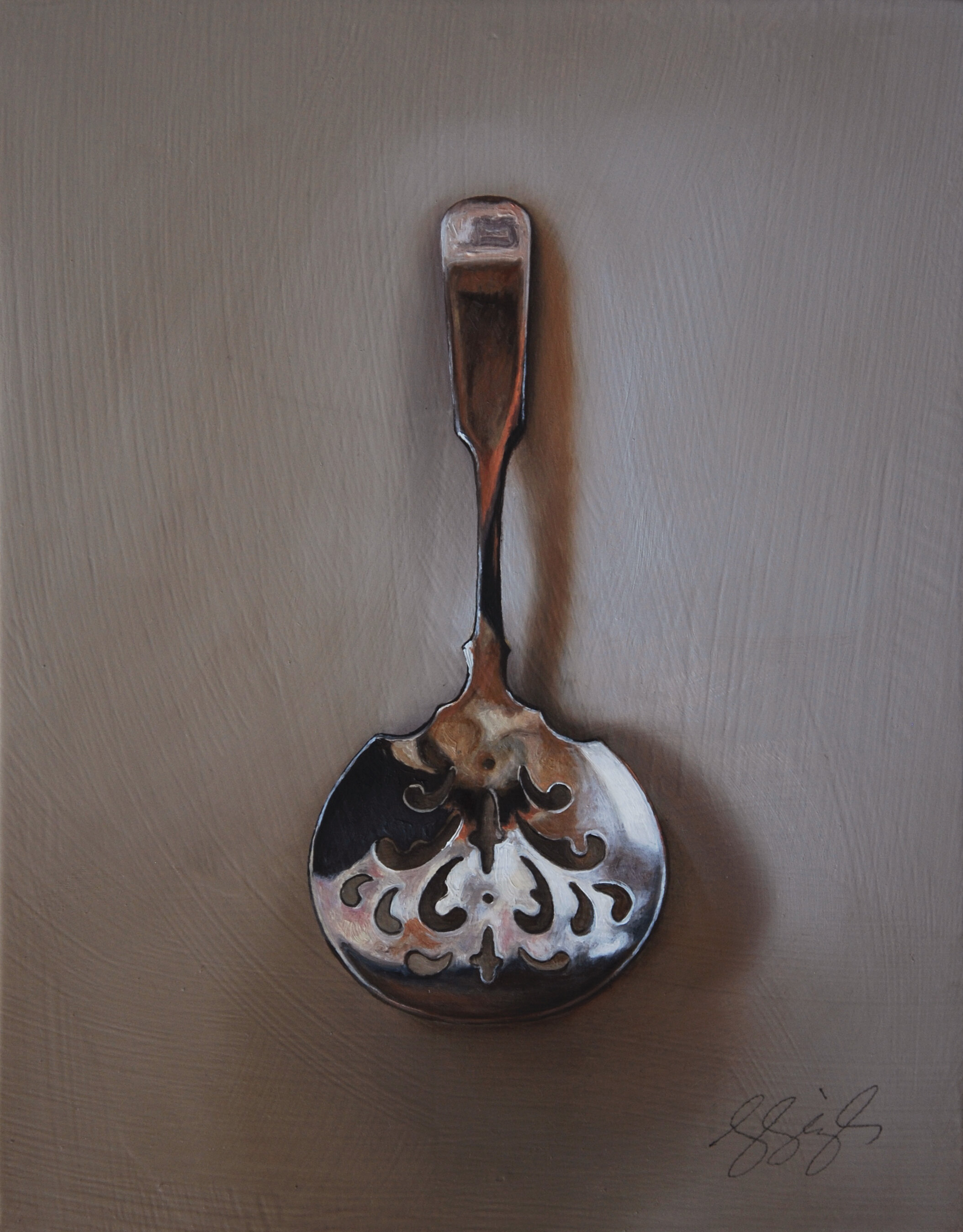   Silver Spoon #178, The Blamer  Oil on panel, 2020. 7x5.5” 