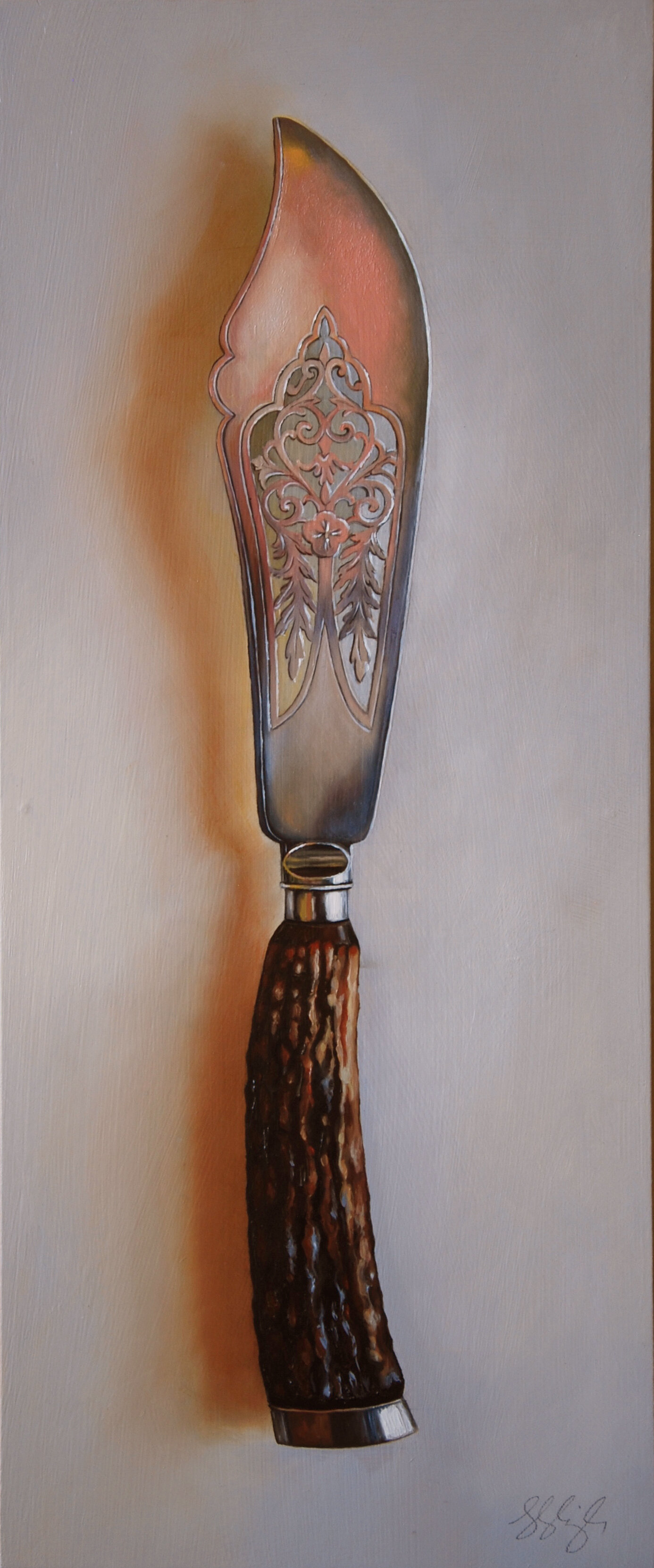   Silver Server #17, The Dandy  Oil on panel, 2020. 15.5x6.5” 