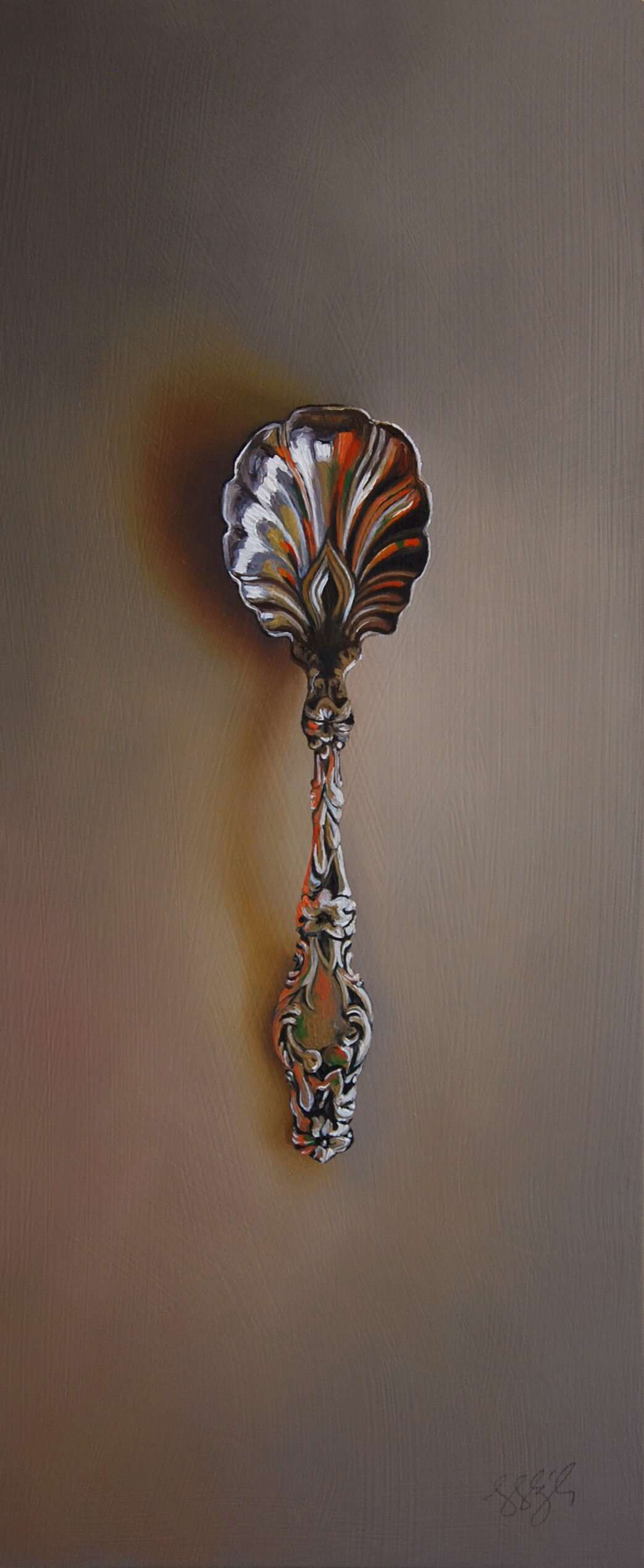   Silver Spoon #138, The Loneliest  Oil on panel, 2018. 12x5” 