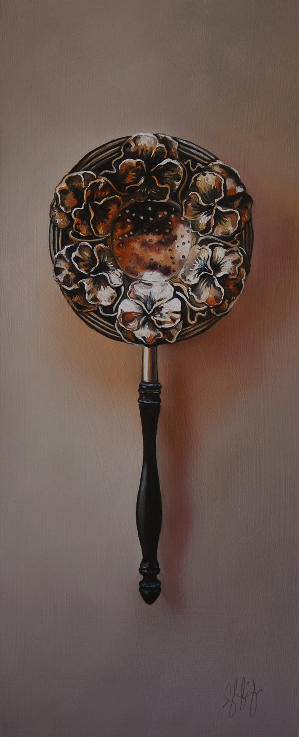   Silver Spoon #140, The Wallower  Oil on panel, 2018. 12x5” 