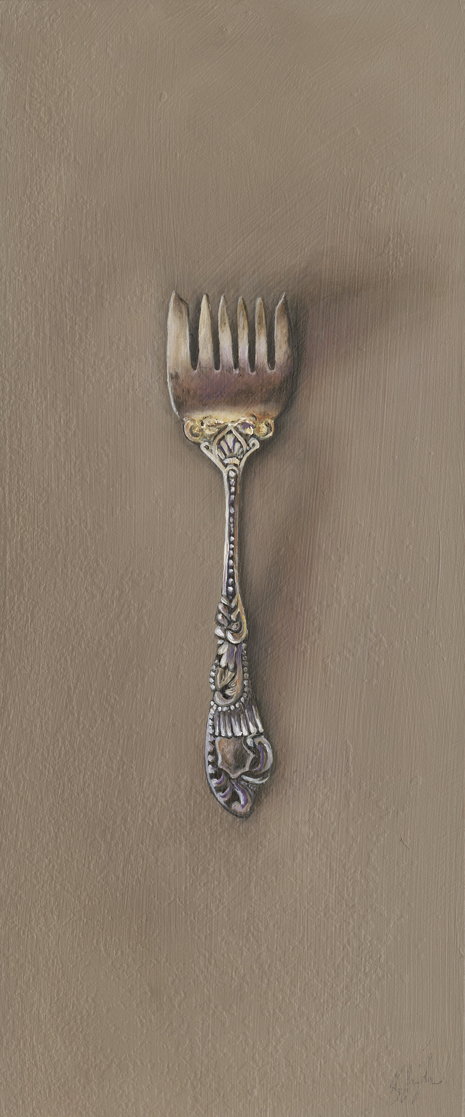   Silver Fork #19, The Expatriate  Oil on panel, 2013. 12x5” 