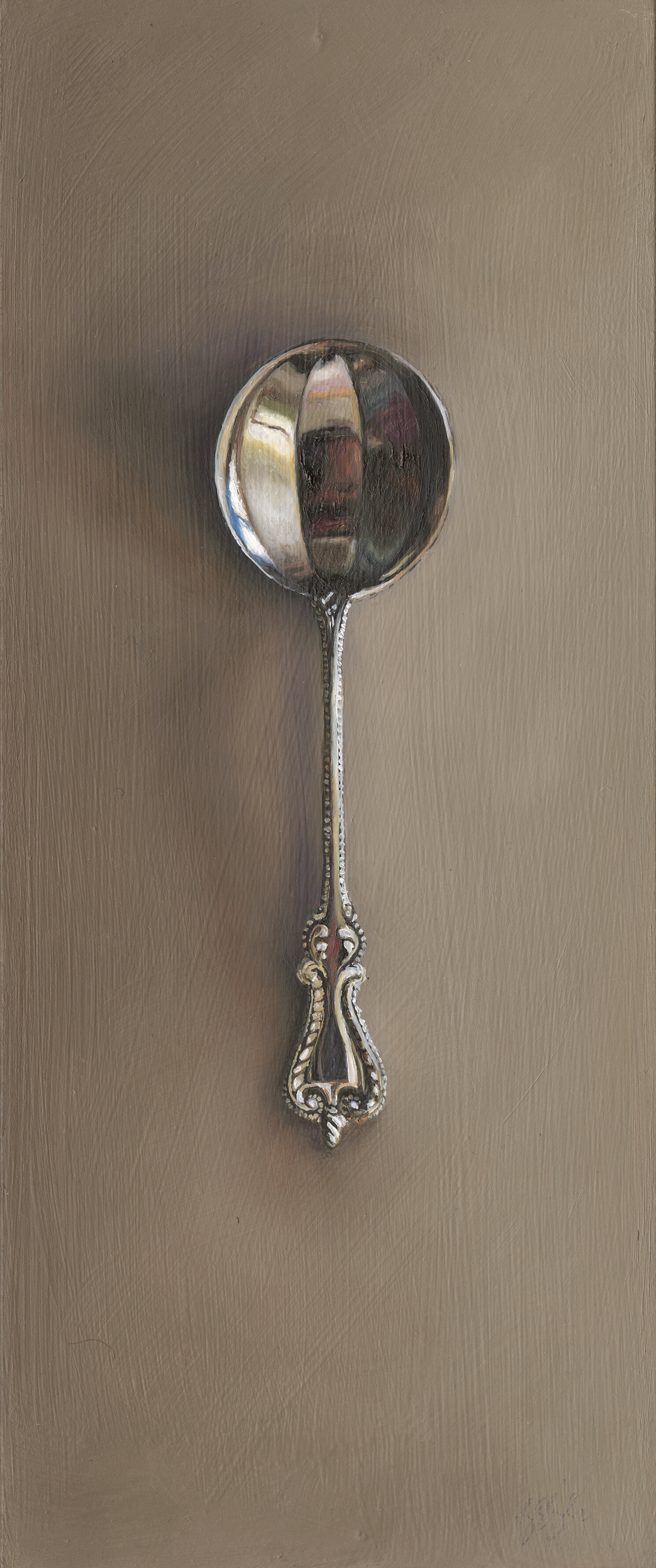   Silver Spoon #20, The Wayfarer  Oil on panel, 2013. 12x5” 