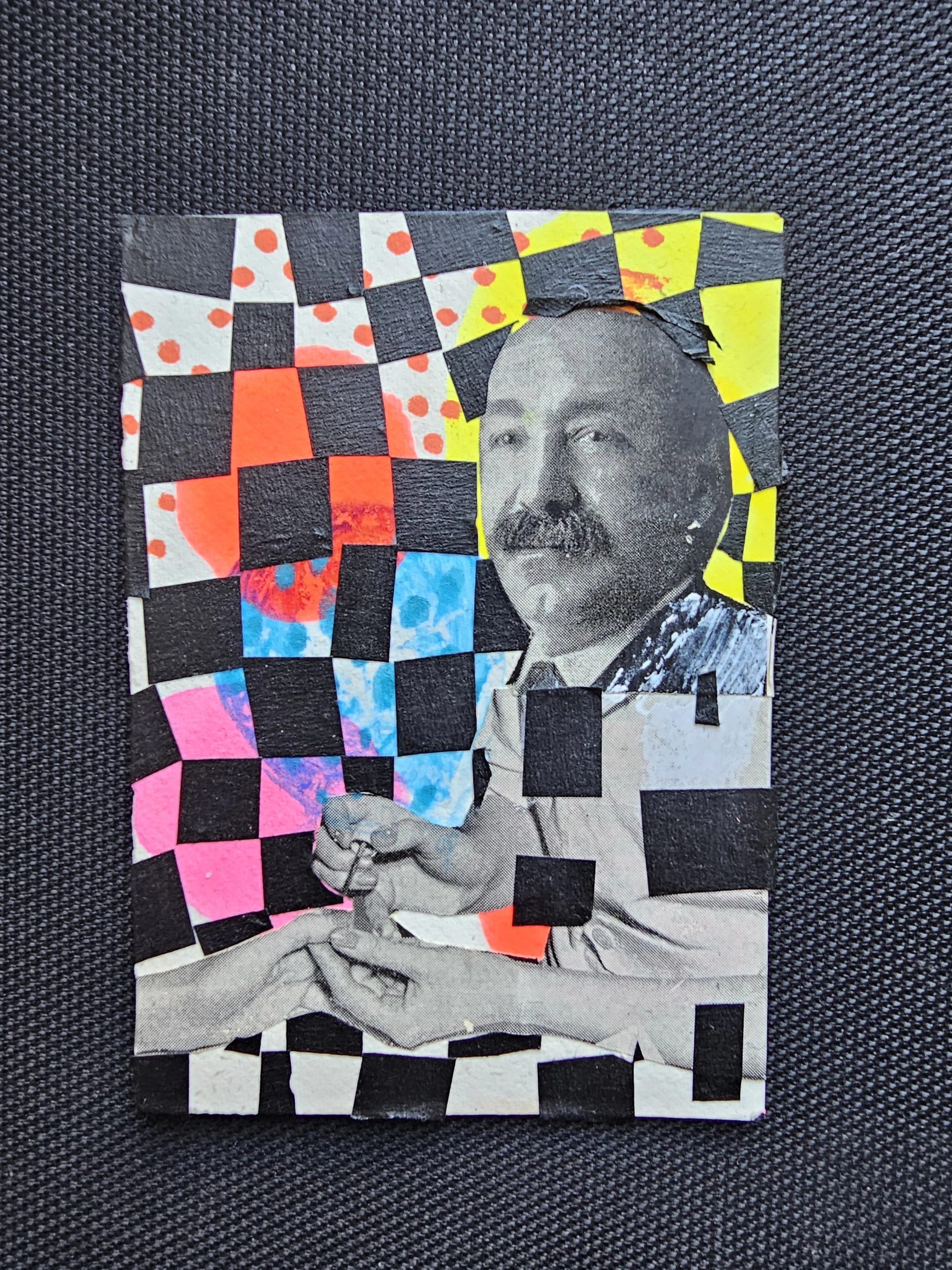 Dandy Style, 2025, Mixed media on Arches Paper 2.5x3.5 inches, $100