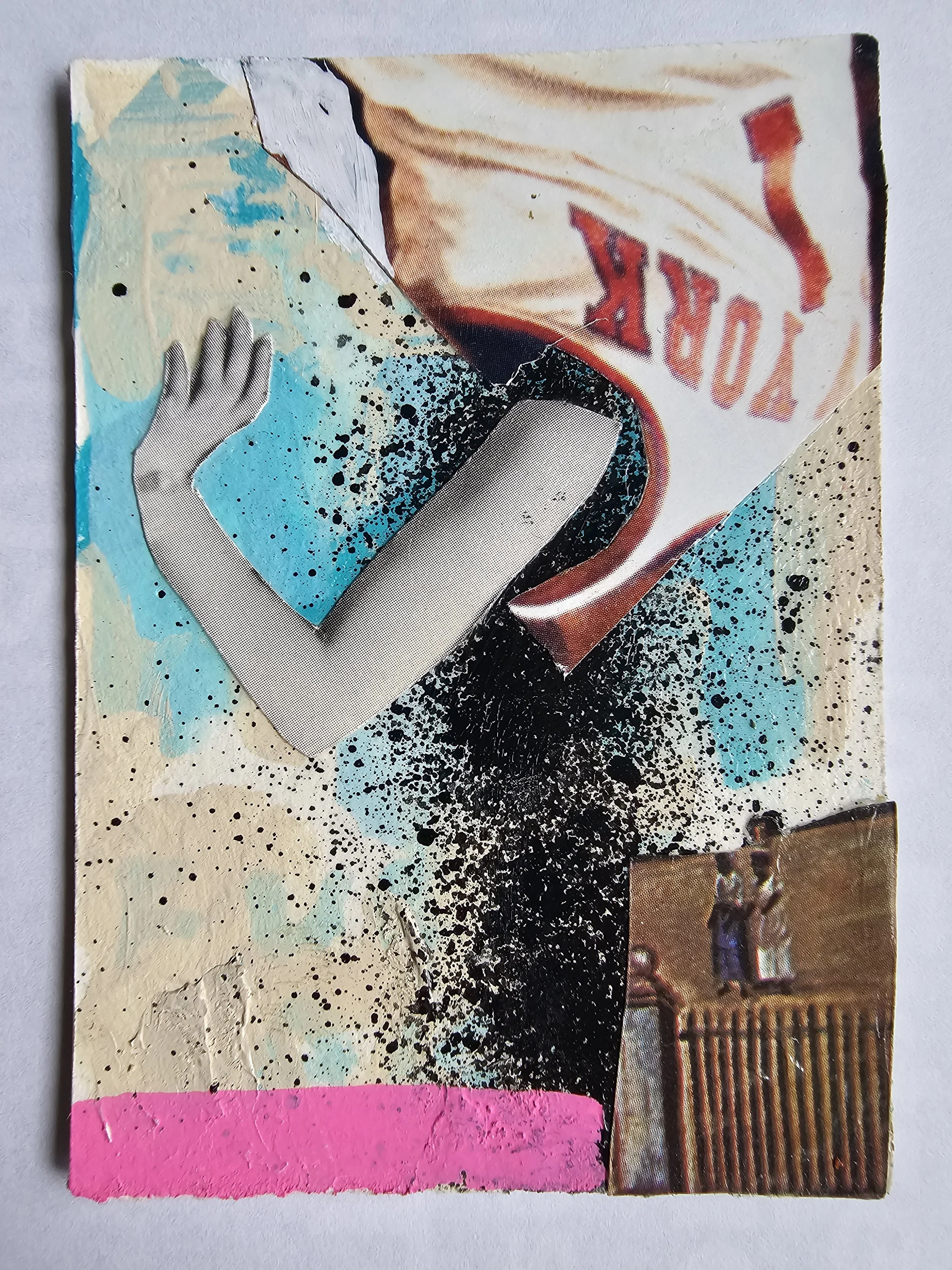 Saint Knicks, 2025, Mixed media on Arches Paper 2.5x3.5 inches, $100