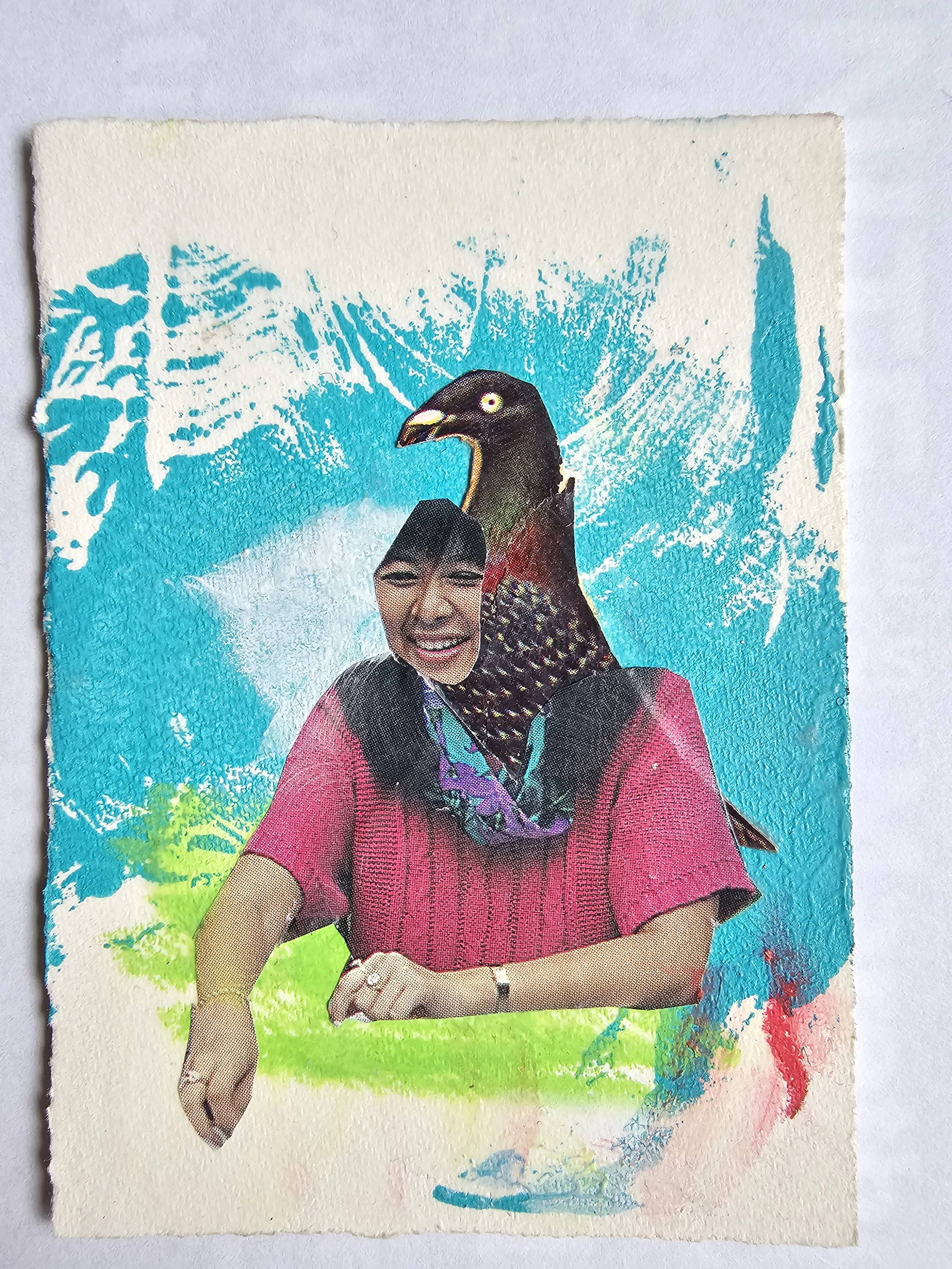 Yatzi!, 2025, Mixed media on Arches Paper 2.5x3.5 inches, $100
