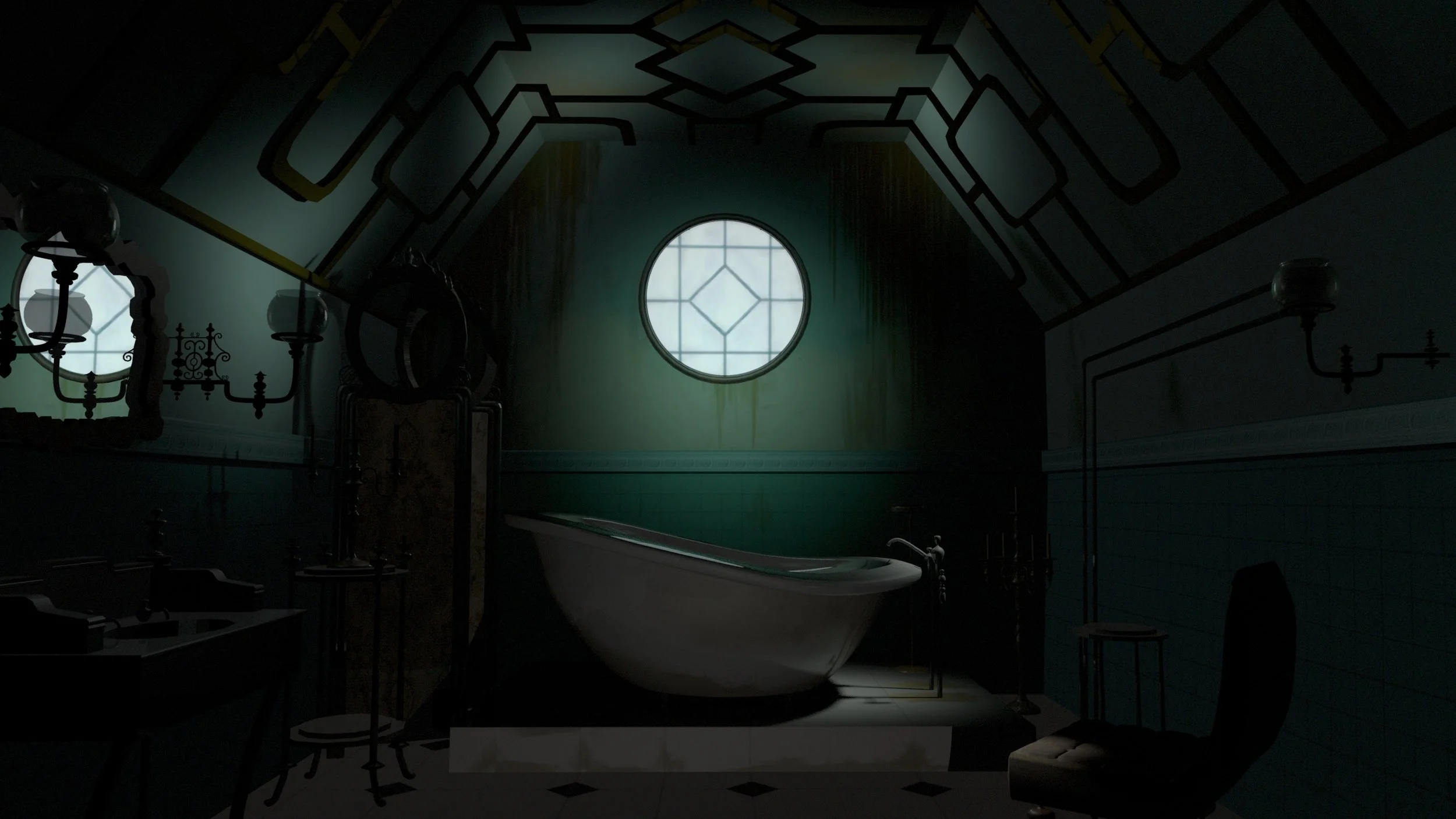 first version, created using Maya's native renderer