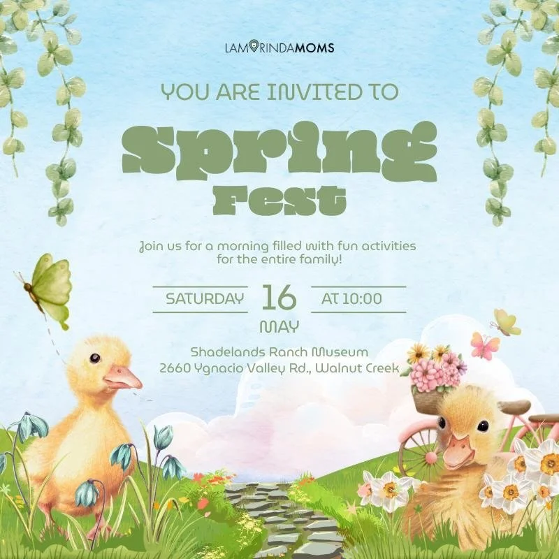 SAVE THE DATE - SPRING FEST IS COMING!
🌷🌿🐰🍋🦋🐣🪻☀️🐑🐛🐞🍓🪁🪏🌸
Our codirector team snagged a great new spot for this year, at the beautiful &amp; historical Shadelands Ranch Museum.
As always, this annual event is members-only &amp; free. Just