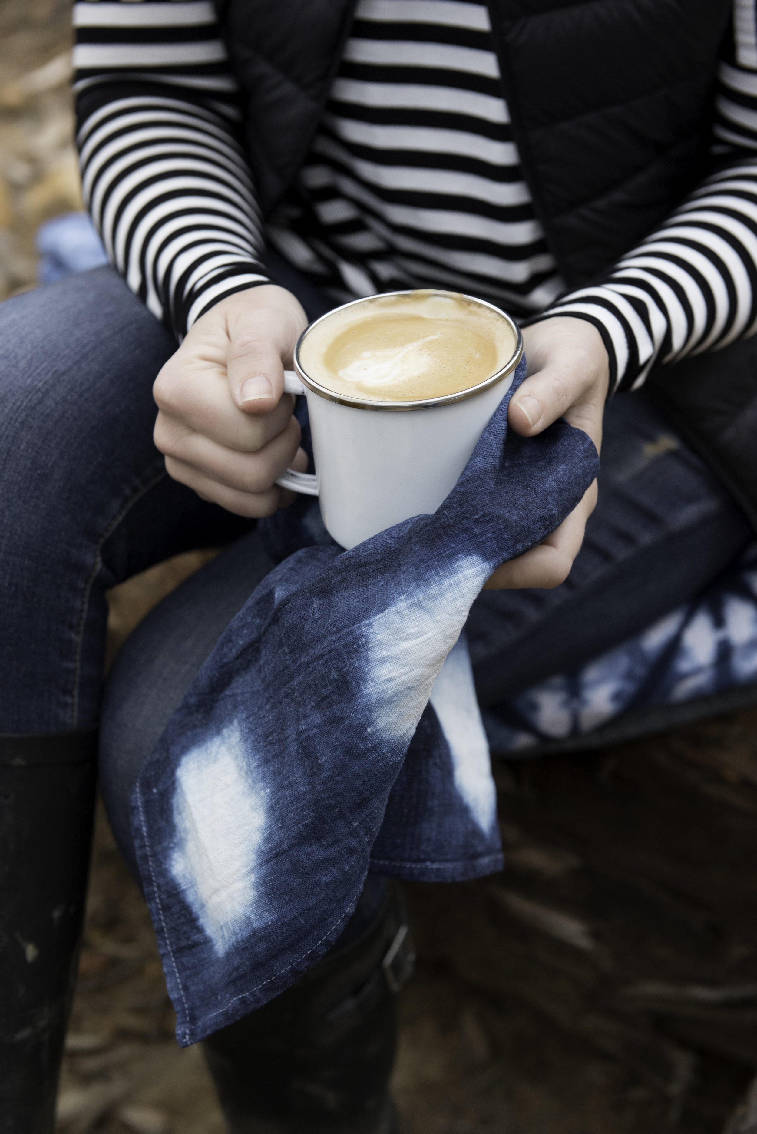 Shibori Indigo Linen Tea Towel