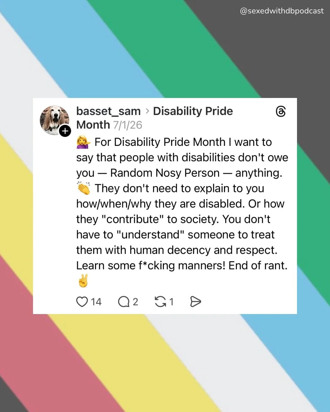 #DisabilityPrideMonth is a good time to do an honest self check-in: do you include disabled folks in your advocacy work ?

If the answer is no, it&rsquo;s time to go back to the drawing board.