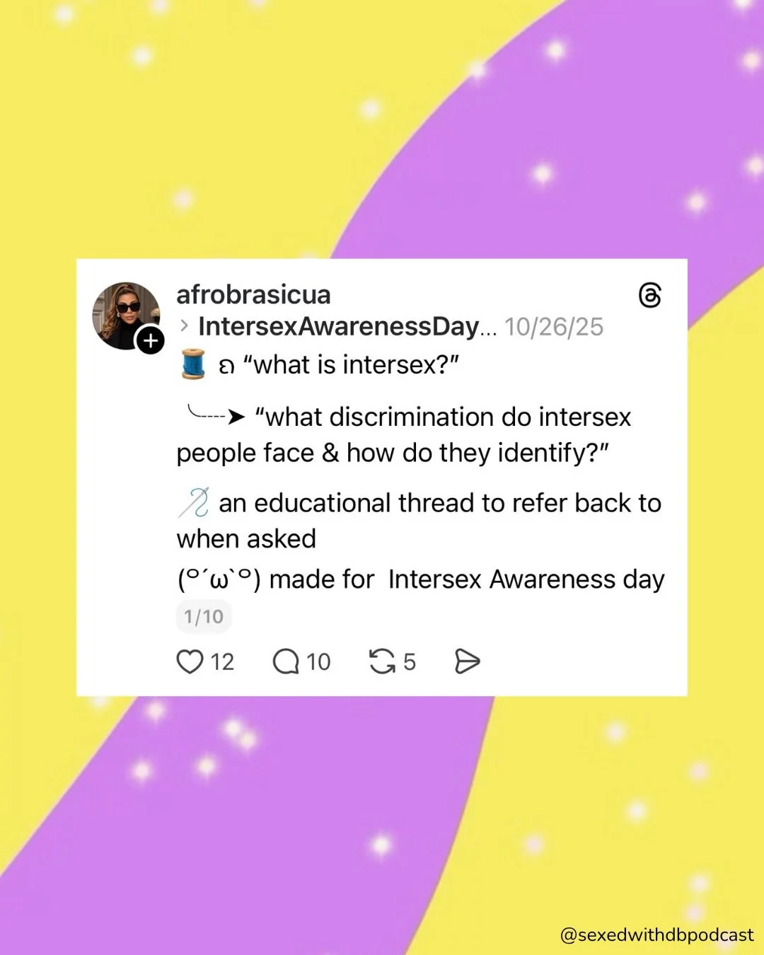 This educational thread from afrobrasicua is mandatory reading this #IntersexAwarenessDay 💛💜