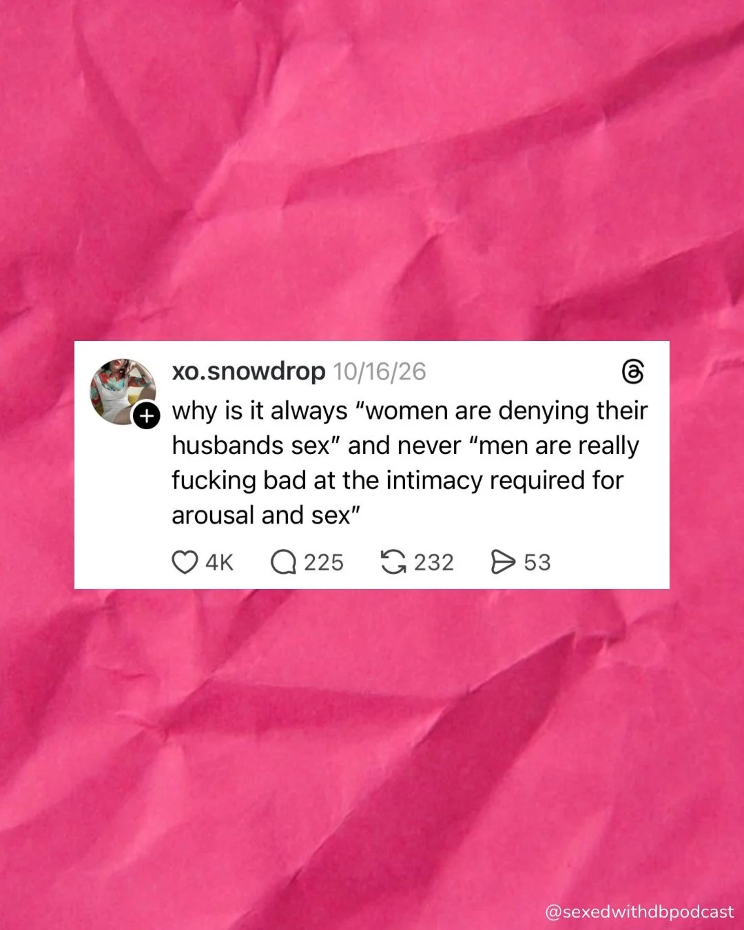 You could say growing up with an OBGYN for a mom influenced my choice of career.

And in the years I&rsquo;ve been hosting Sex Ed with DB, she&rsquo;s been one of my biggest ones&hellip;and my most frequent guest.

Today, we&rsquo;re revisiting an ep