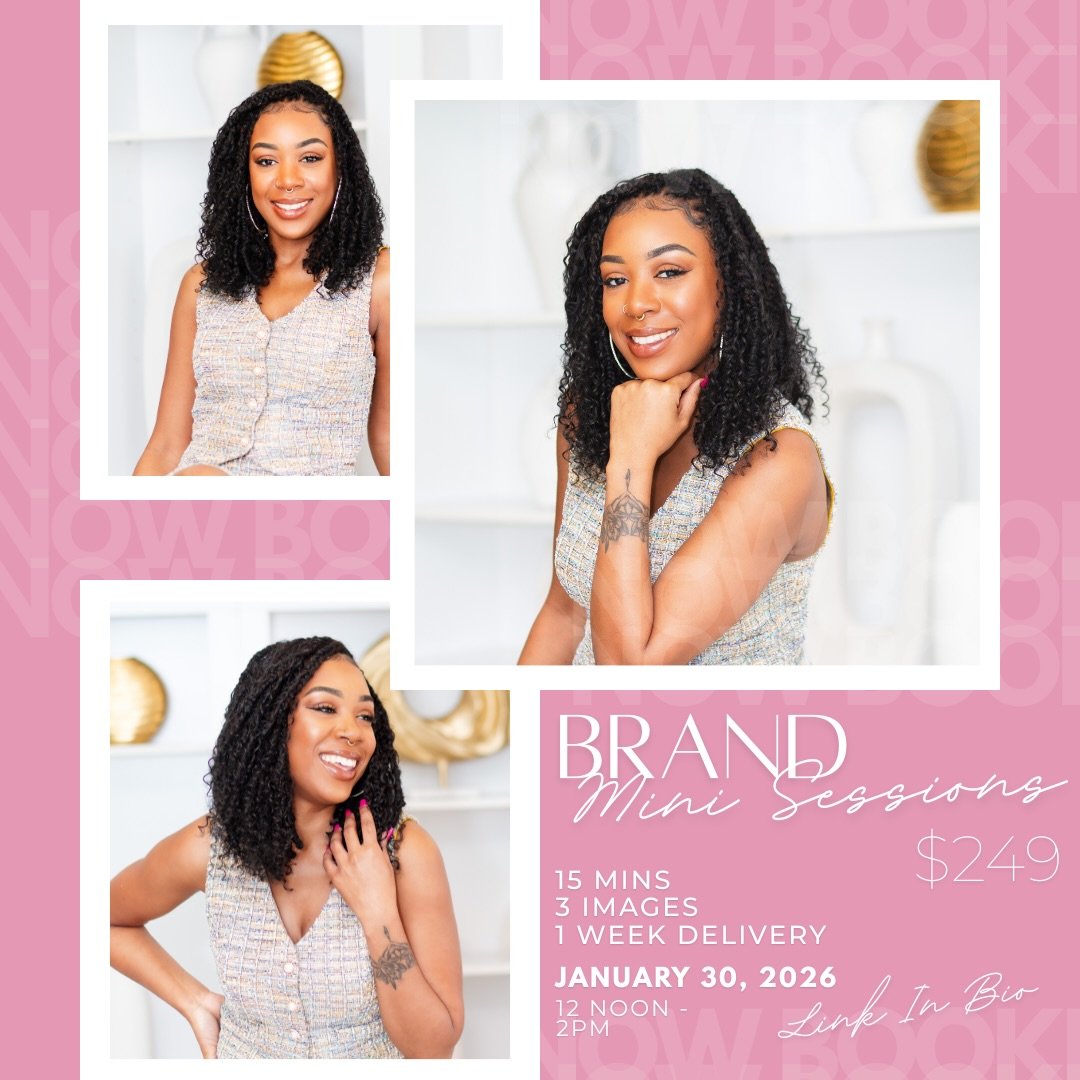 ✨ Q1 Mini Sessions Are Here! ✨

Start the year confident and refreshed with updated brand photos. 
These quick, 15-min sessions give you a few gorgeous images and a taste of what working together could look like for keeping your brand fresh all year.