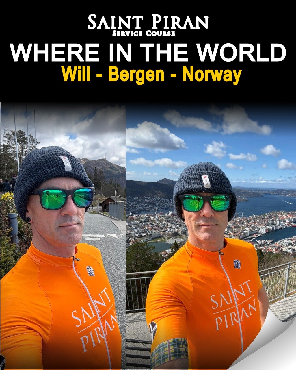 Team Rider Will Hutchins flying the flag in Bergen.
"I was working here in 2023 and watched the Saint Piran Pro team finish the Tour of Norway TT at the top of this hill. Happy to be back again, even if it was on a 'Bergen-Boris-bike'.