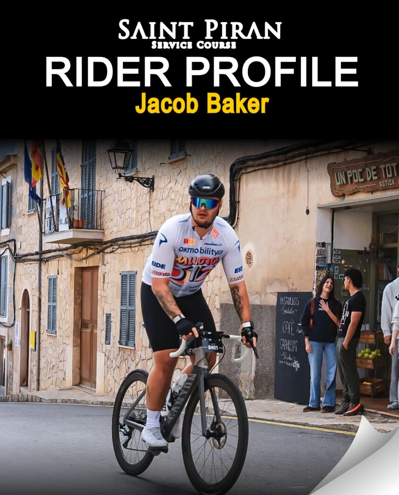 Meet the team&rsquo;s newest rider, Jacob Baker. Read about him and his favourite rides, kit and bike on the team website.  https://saintpiranprocycling.com/news-stories/2026/4/26/rider-of-the-month-jacob-baker