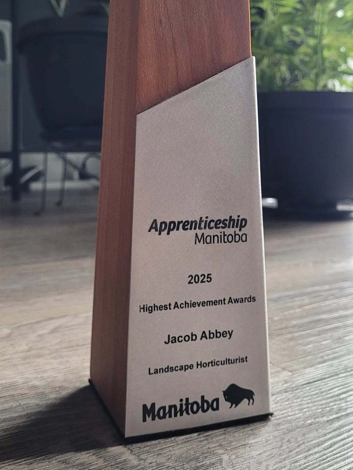 Congratulations to our very own Jacob Abbey for earning the Highest Achievement Award in Landscape Horticulture at the Apprenticeship Manitoba ceremony last week! The ceremony celebrated the achievements of recently certified journeypersons who were 