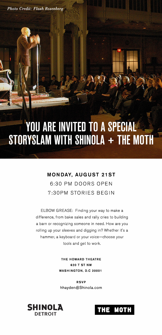 The Moth and Shinola Poetry Slam Evite