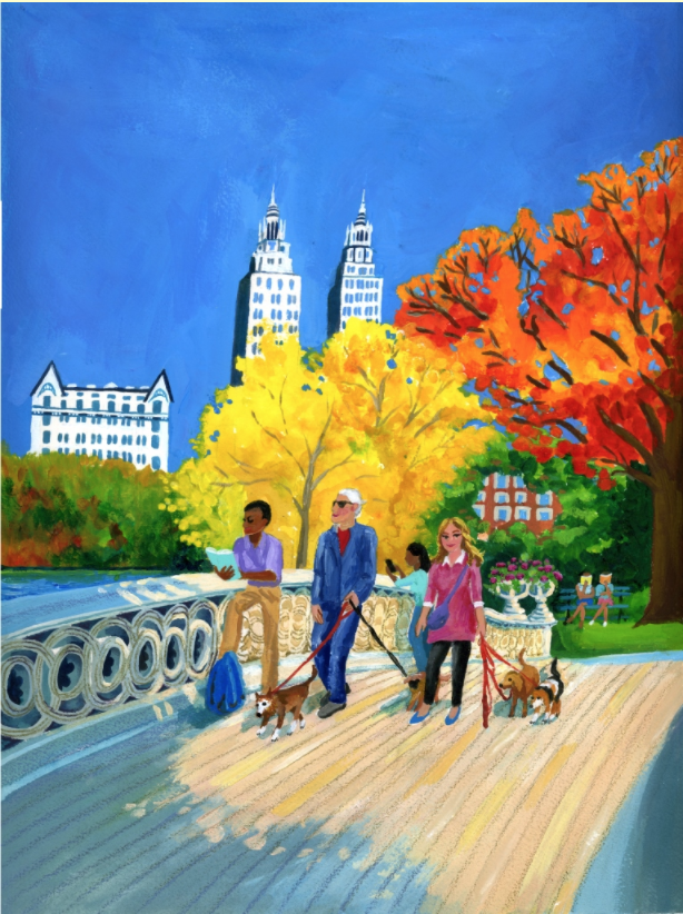 Bookmarks cover for September/October inspired by a trip to Central Park in New York