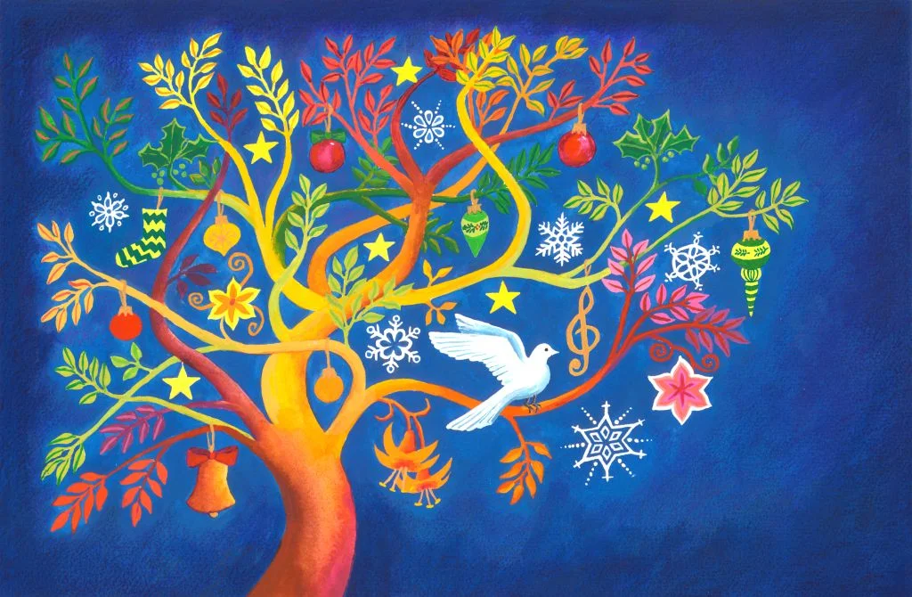 Broadway Cares licensed this illustration for Holiday Cards, available in their online store.