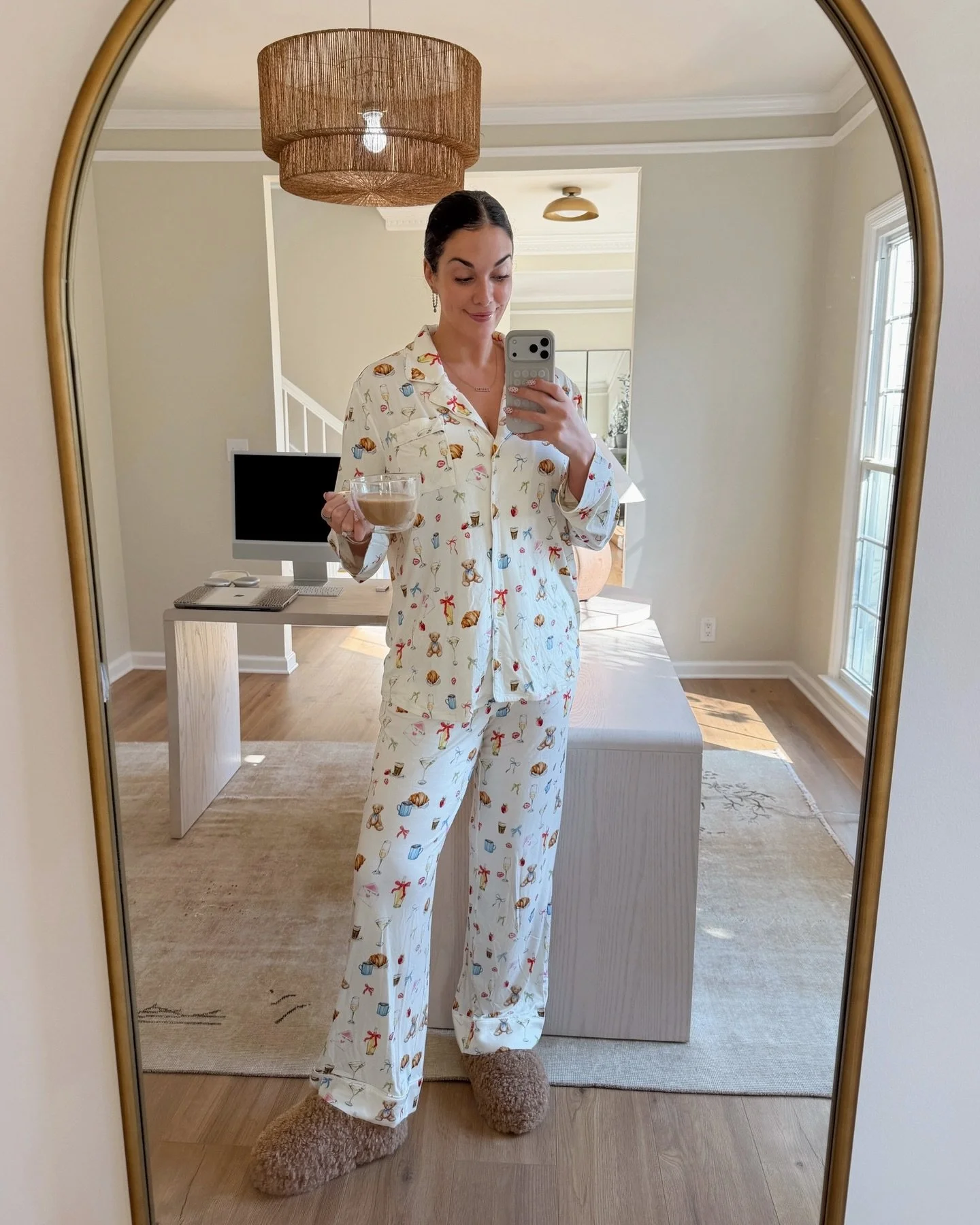 Happy Friday! It&rsquo;s going to be a cozy first full weekend in the new house! slept in this buttery soft @haileewilkes X @showmeyourmumu pj set last night &amp; it did not disappoint. ☁️☕️ just launched yesterday so grab yours while you can!🧸