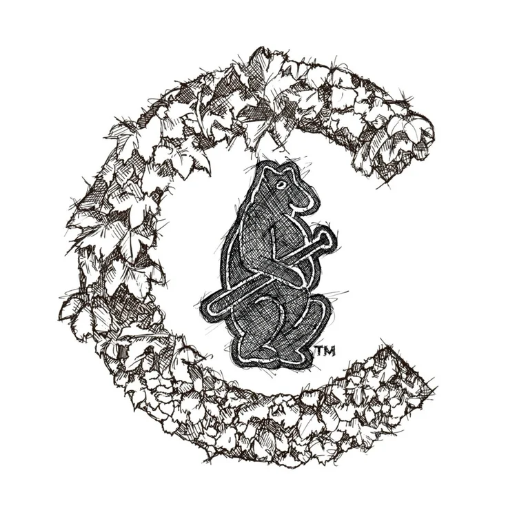 Cubs C — Hand-Drawn with Wrigley Ivy