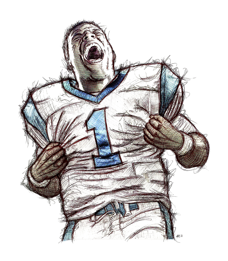 Cam Newton SuperCam Sketch 2013 Andy Mullady