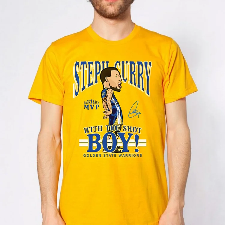 Steph on yellow Men's Grey & White SHIRTS