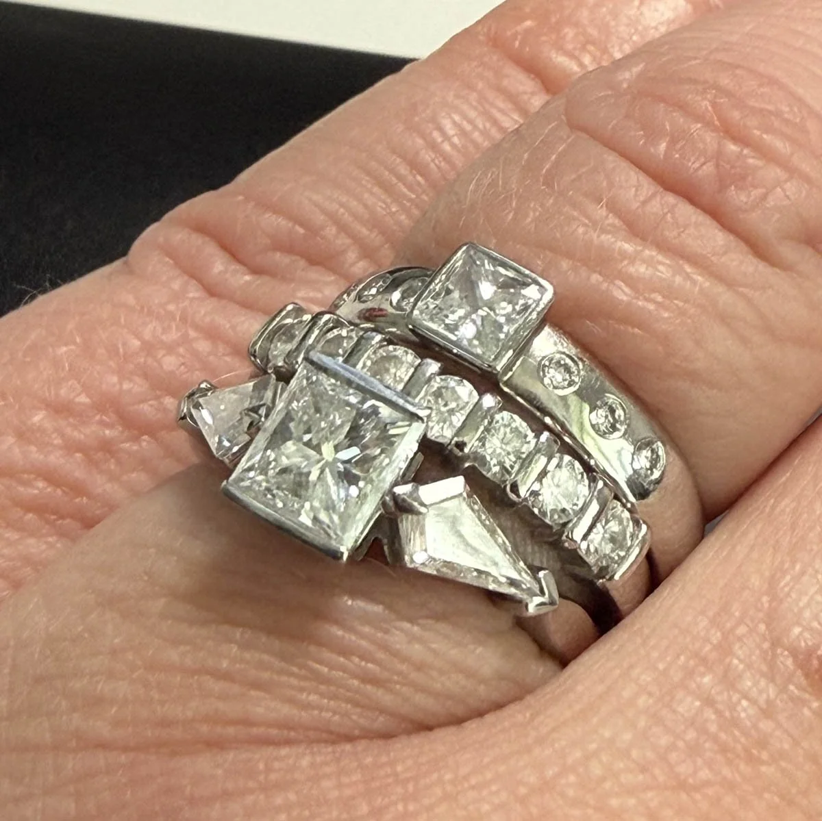 And now the original six little side stones are set in my wedding ring too.