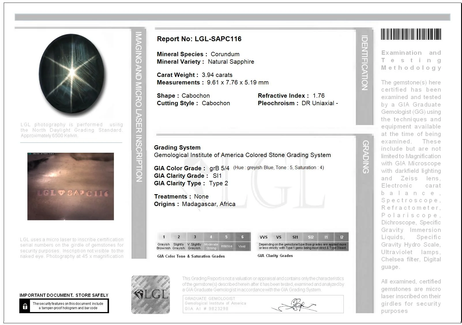 Gem Certificate