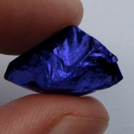 This tanzanite before cutting
