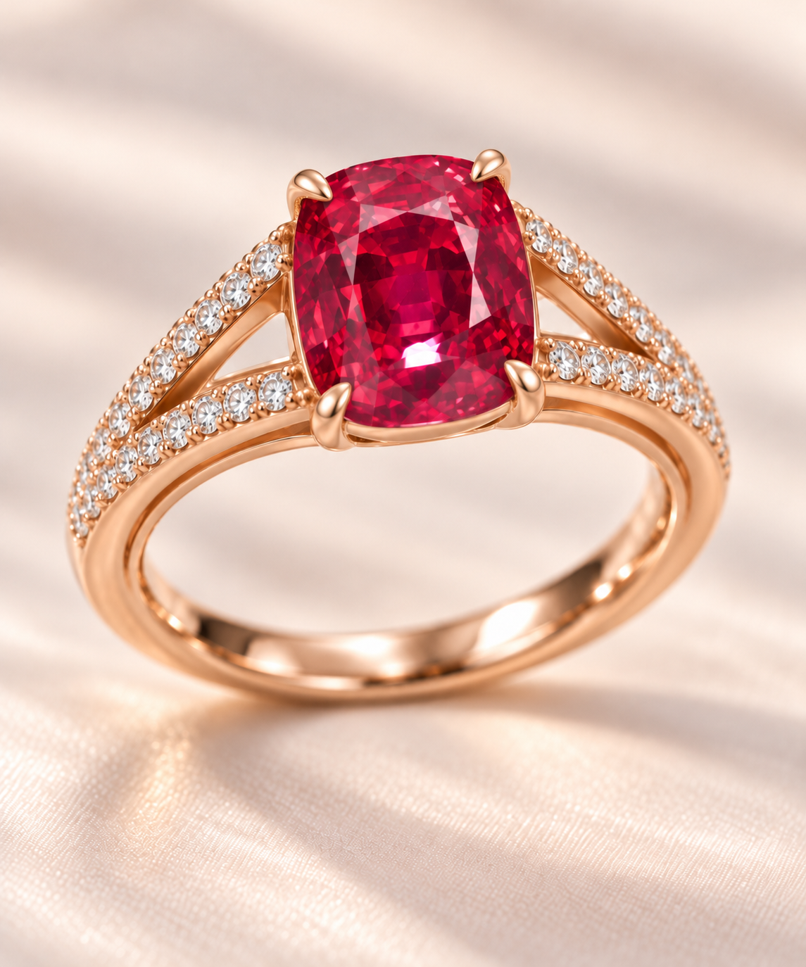 A design concept for a ring using the red spinel
