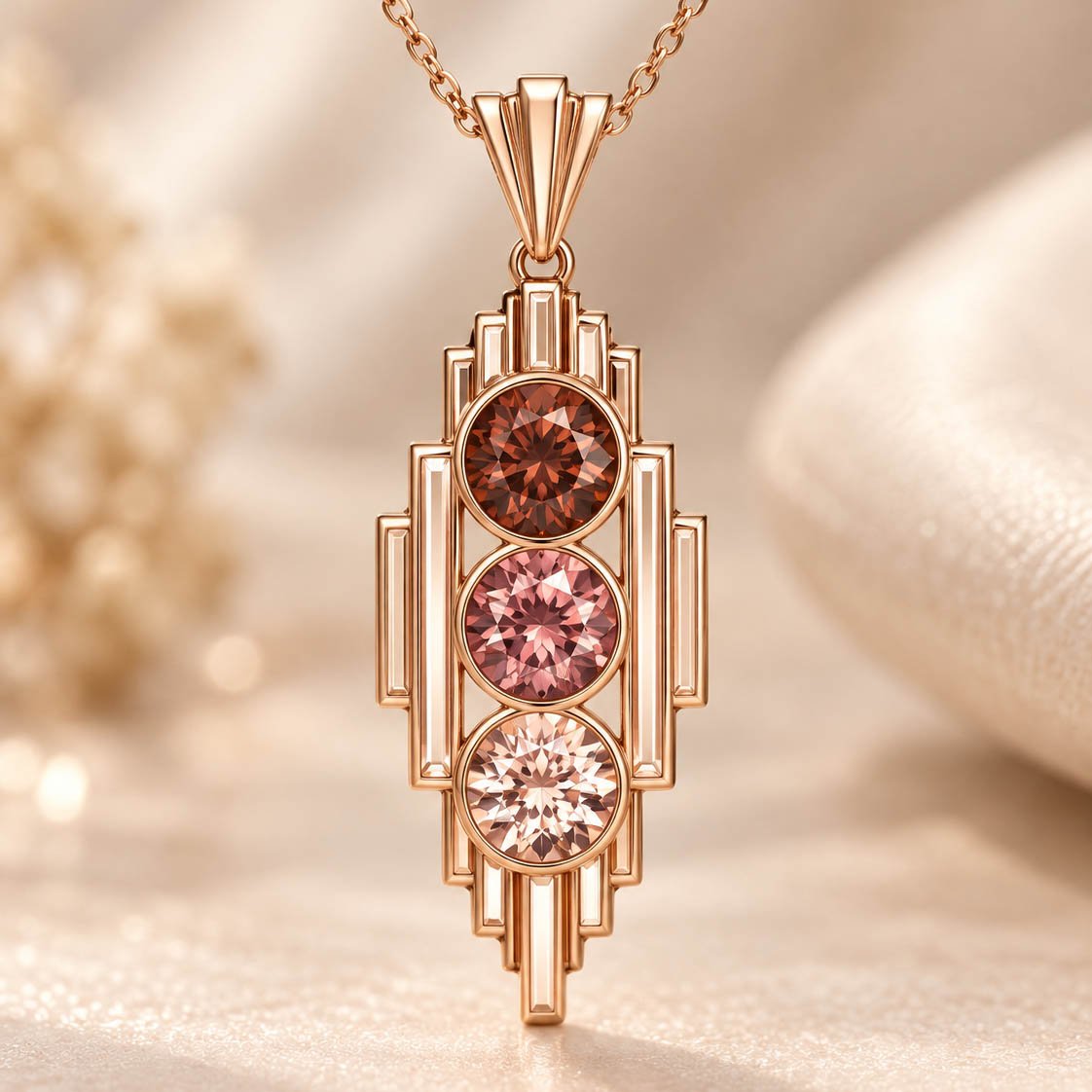 art deco zircon necklace concept