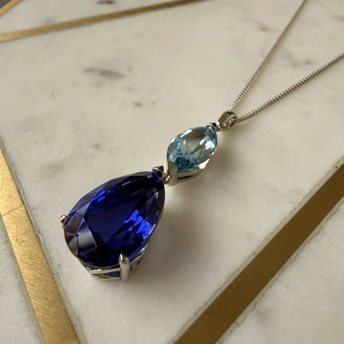 Tanzanite and Aquamarine necklace