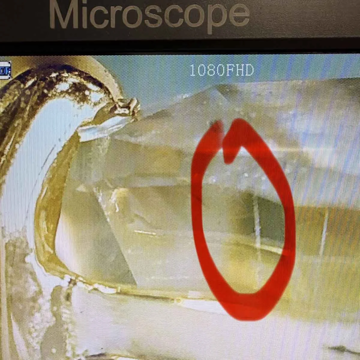 Diamond under microscope