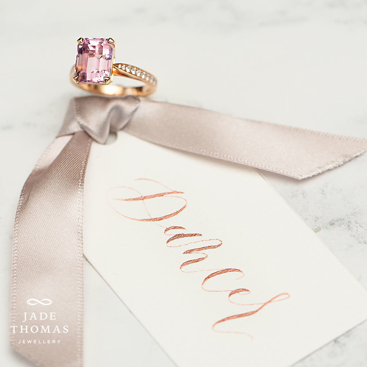 Pink Morganite and Diamond Ring