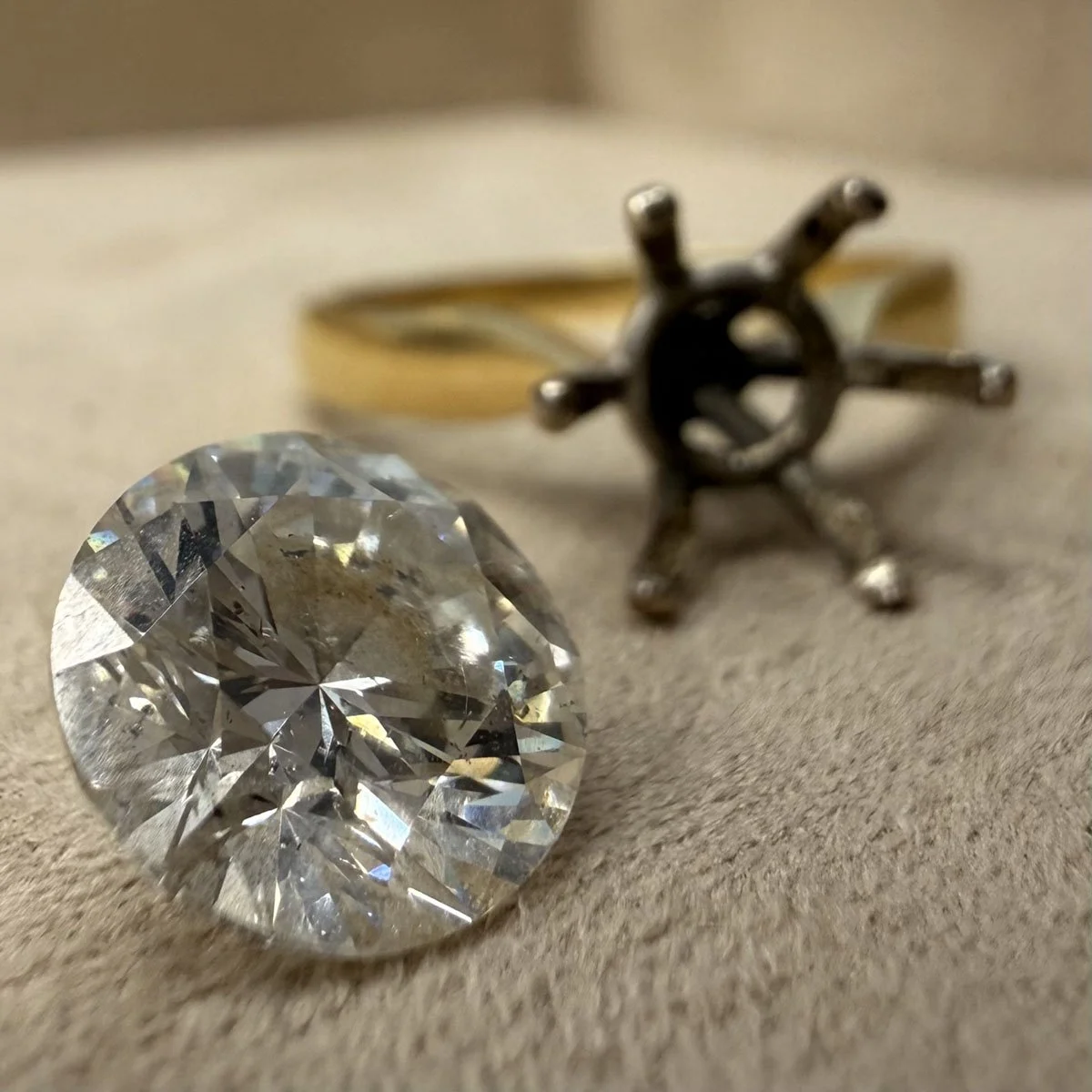 The diamond is dismounted before it went for testing