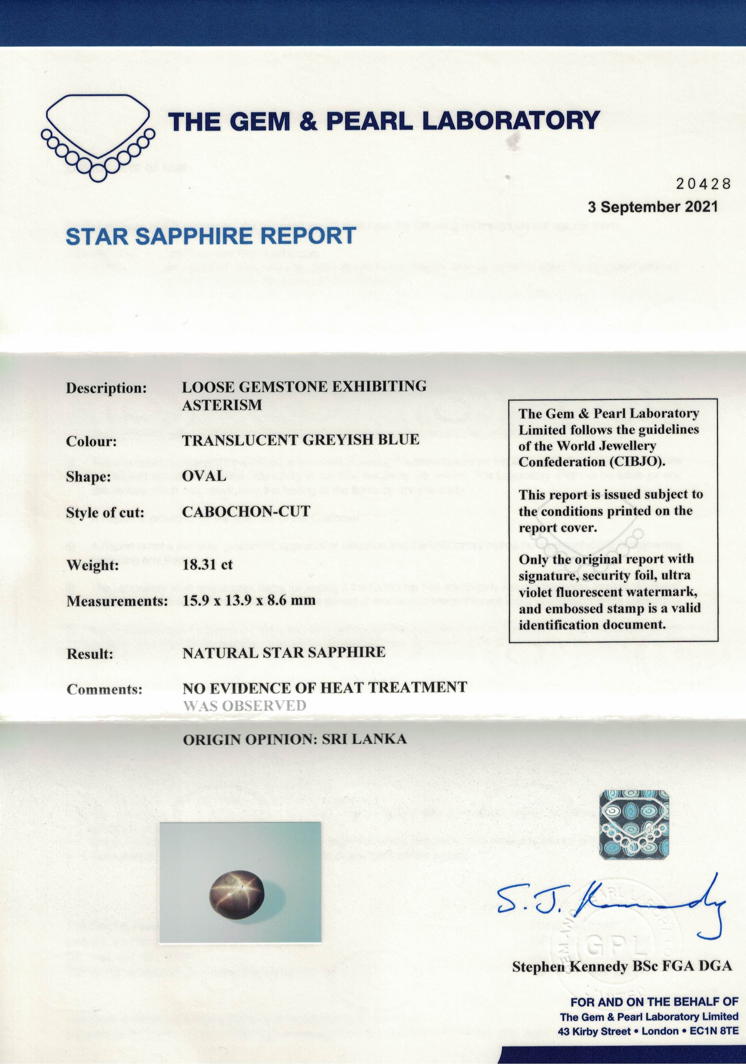 Grey Star Sapphire Gem Report