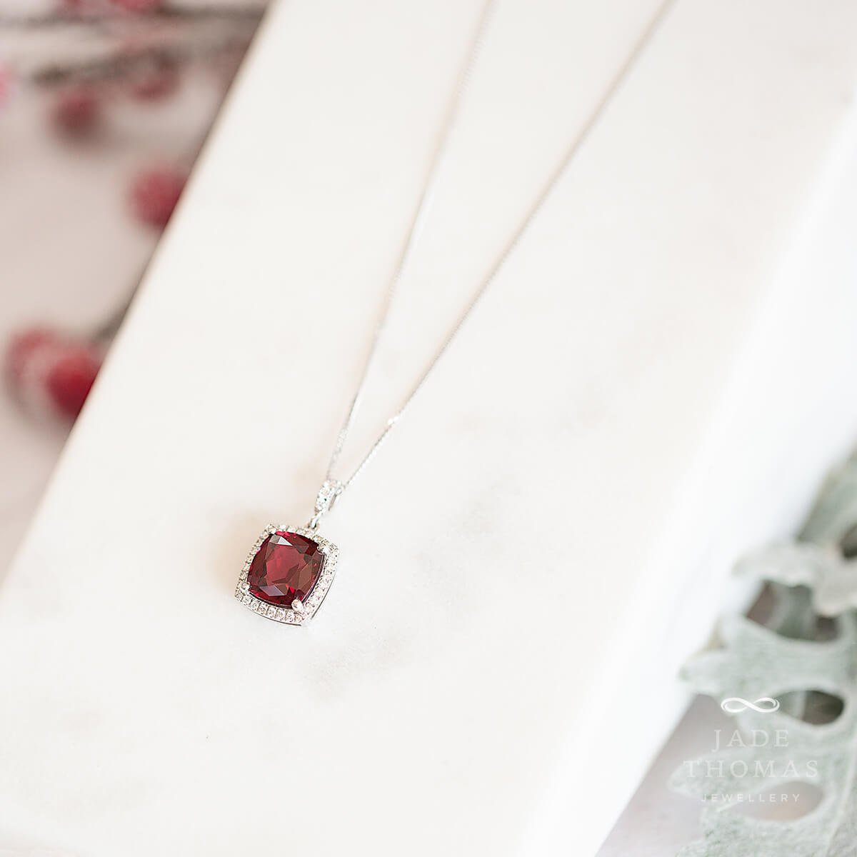 Garnet & Diamond Necklace