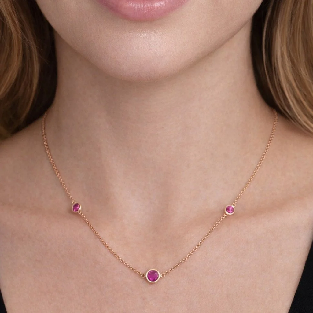 Anna berry sapphire-necklace on ai model