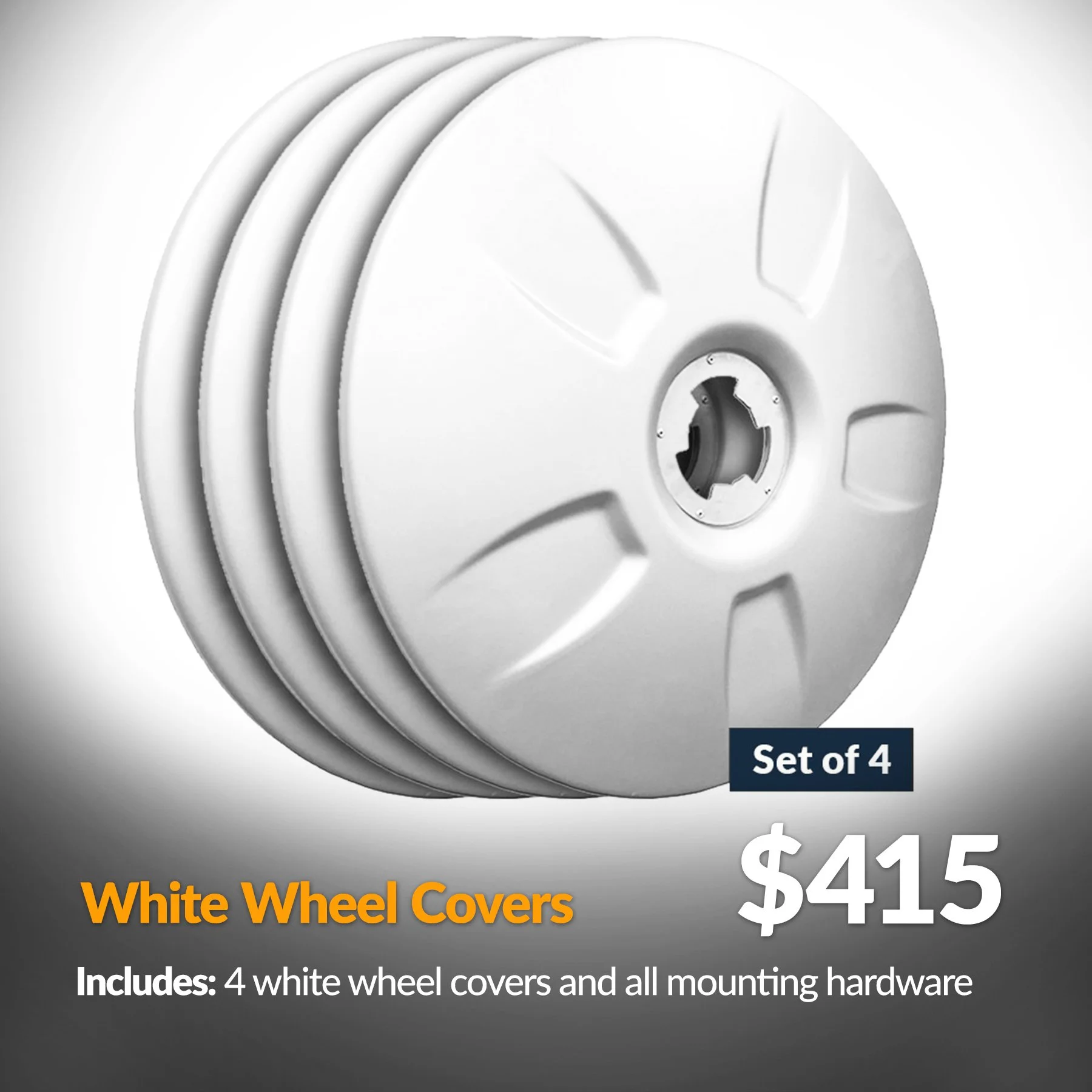 White Wheel Covers (Set of 4)