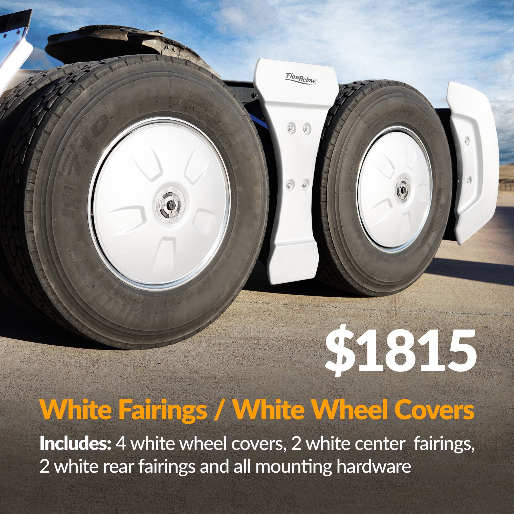 Tractor AeroKit (White Wheel Covers & White Fairings)