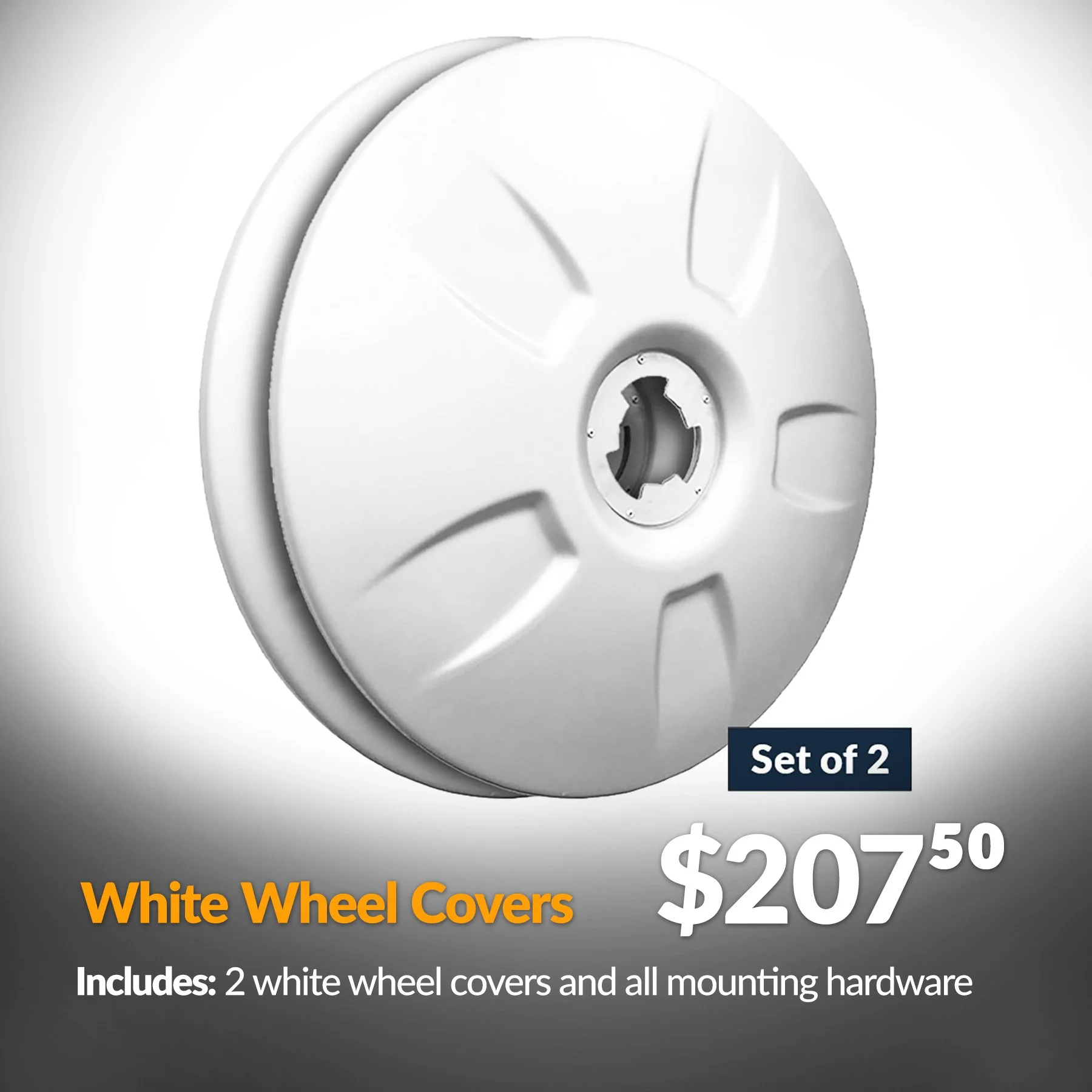 White Wheel Covers (Set of 2)