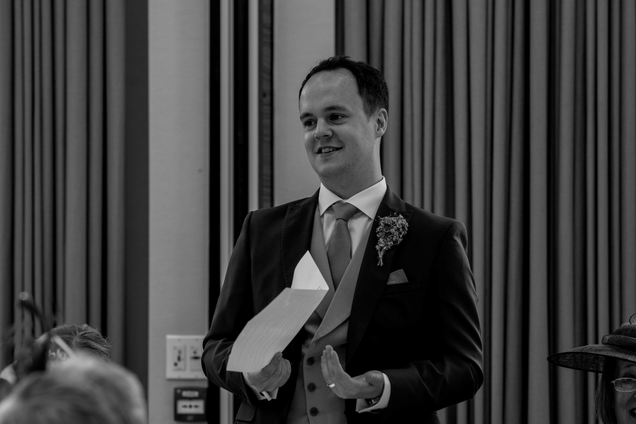 The groom giving his speech