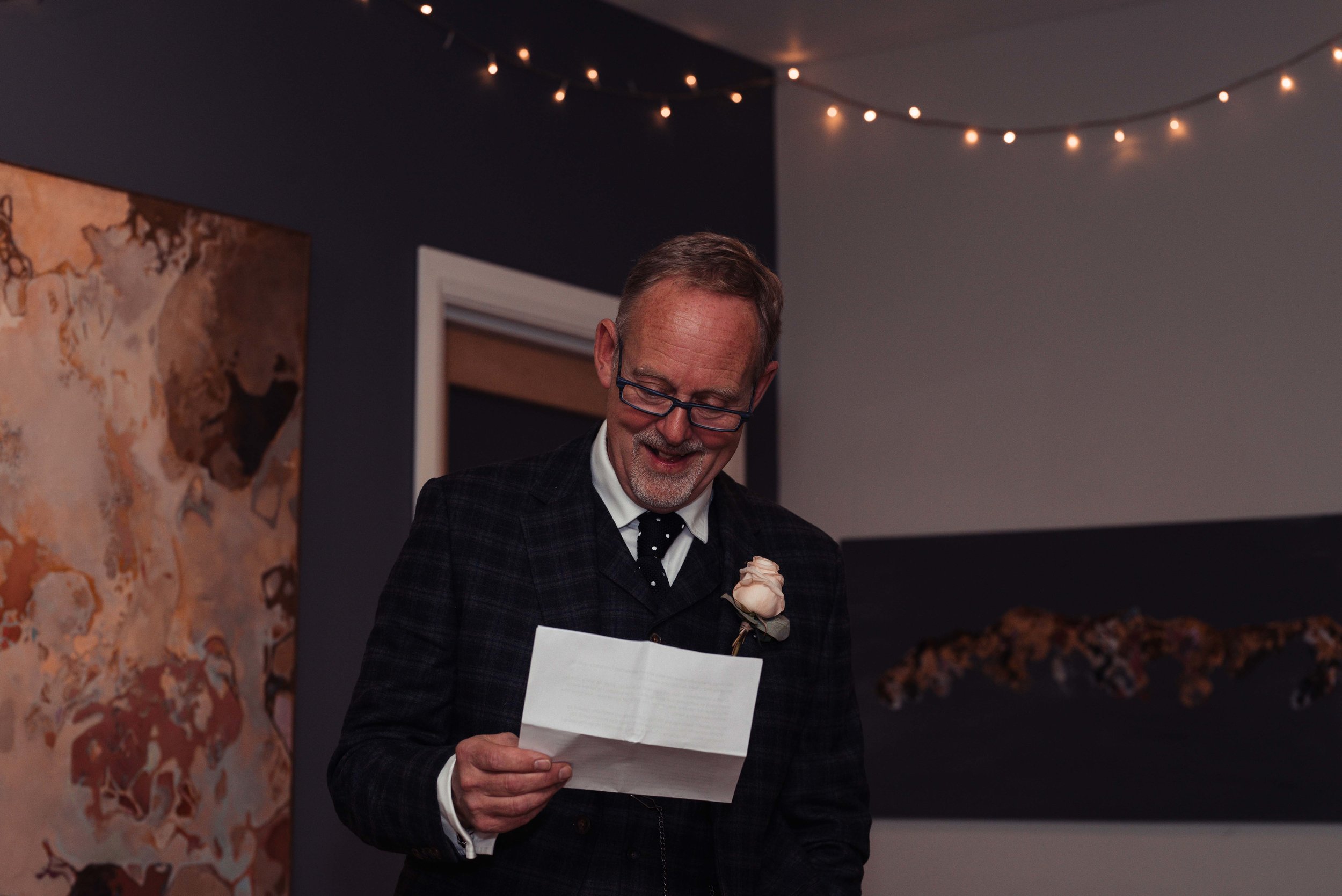 The groom delivers his speech