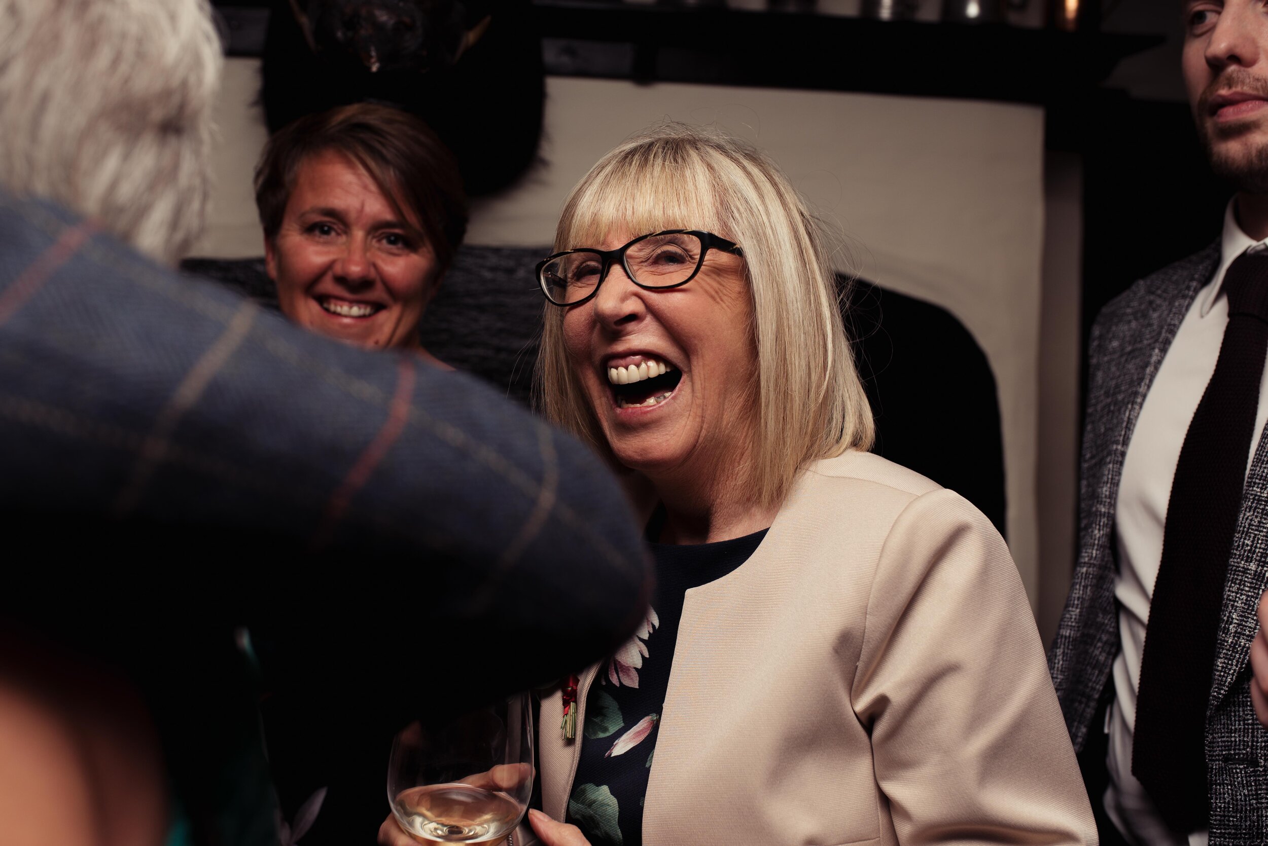 Grooms mum laughing with her friends