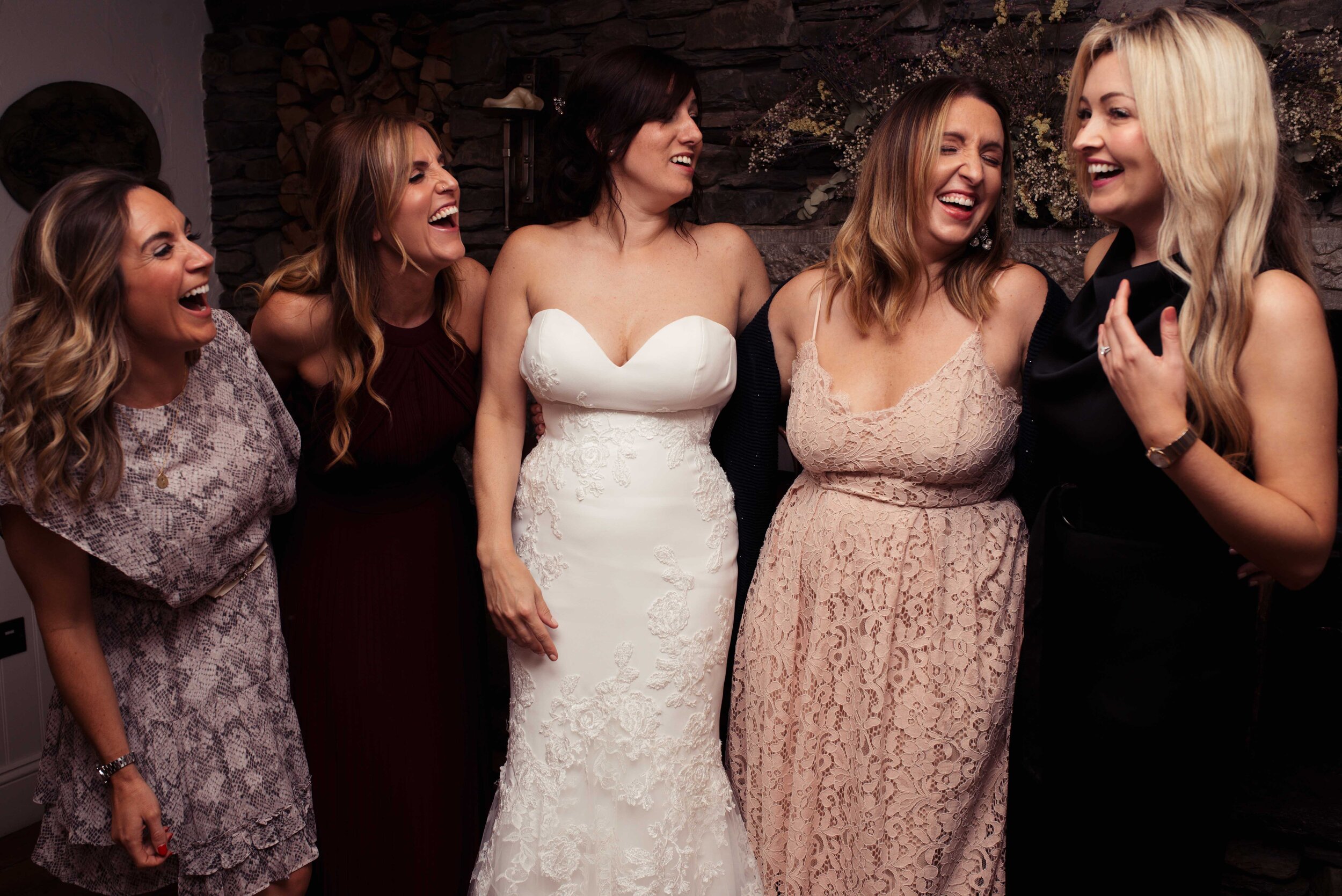 Bride and her friends in a group shot